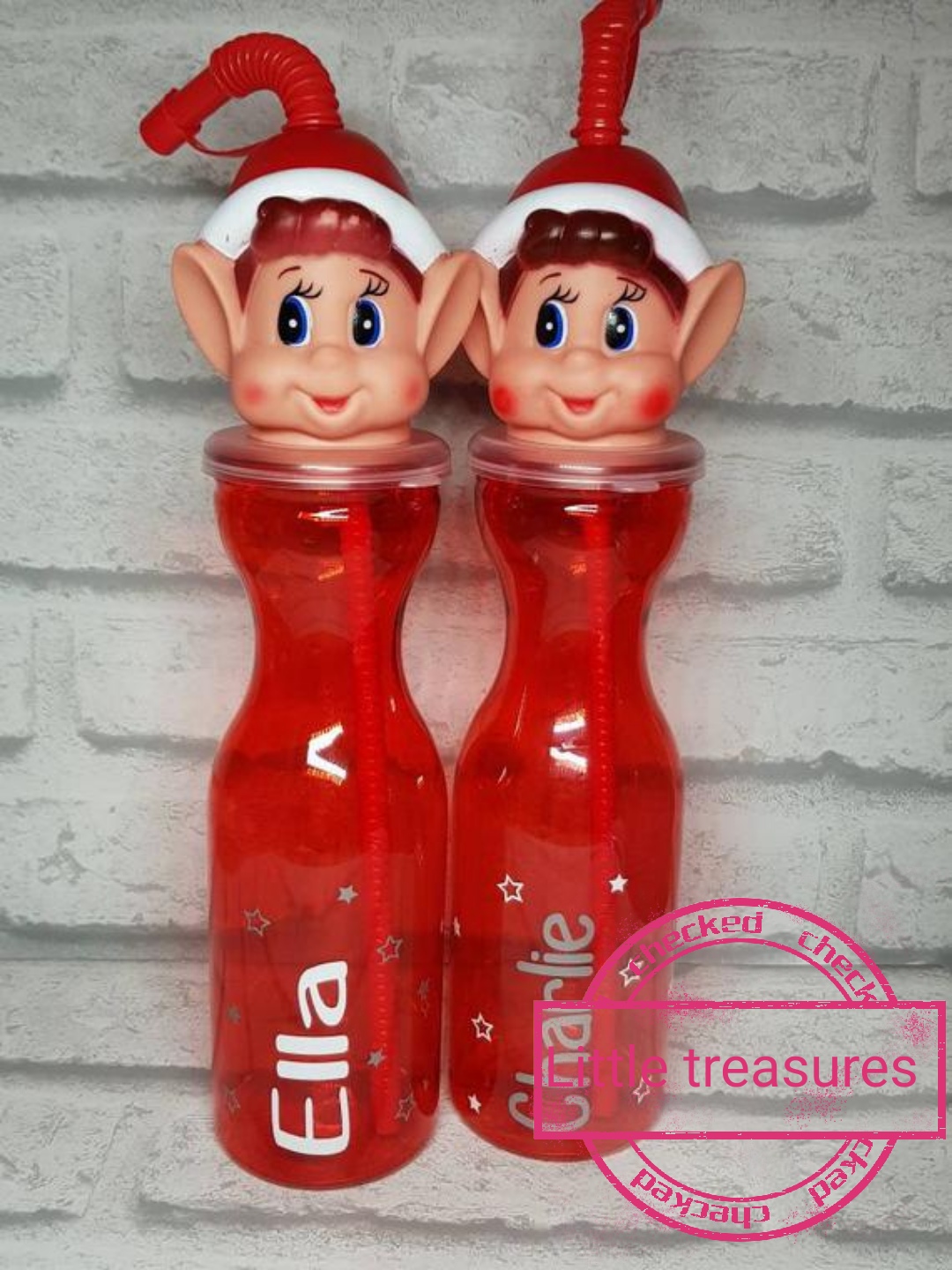 Personalised elf bottles 2 for £10 Little Treasured Gifts